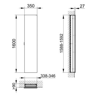 Зеркальный шкаф Keuco Royal Modular 800100032000000 35 см